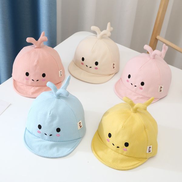 

0-1 year old baby cute whale soft edge cap, Blue;gray