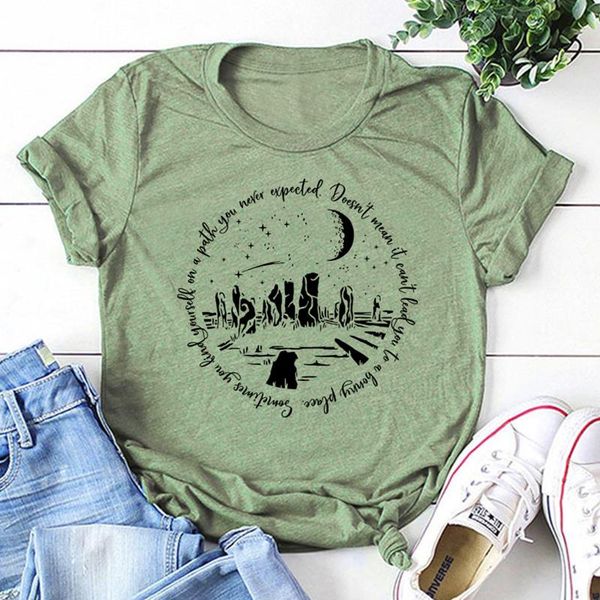 

women's t-shirt sometimes you find yourself on a path never expected woman t shirts sassenach tv shows tshirt outlander book series shi, White