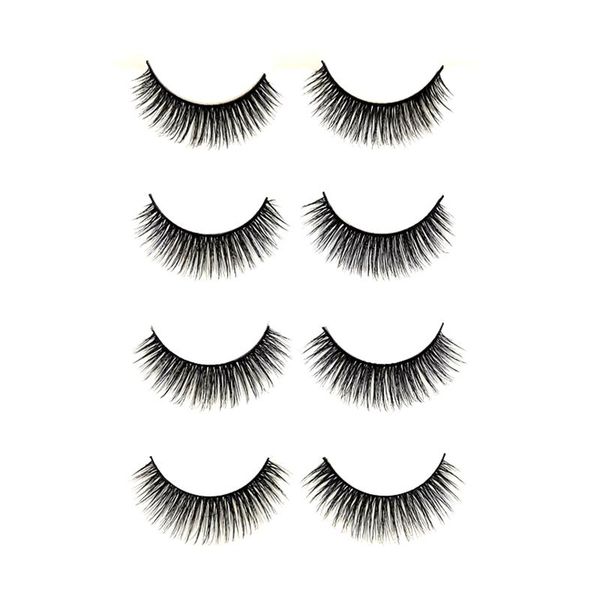 

mink false eyelashes natural soft and thick 4 pairs of long-lasting handmade eyelash makeup tools