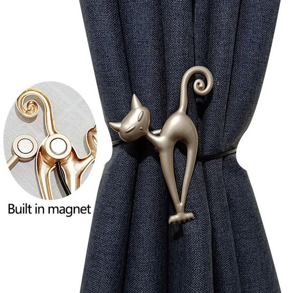 

hooks & rails european animal curtain strap magnetic buckle creative high-grade curtains cartoon cute cat home decoration