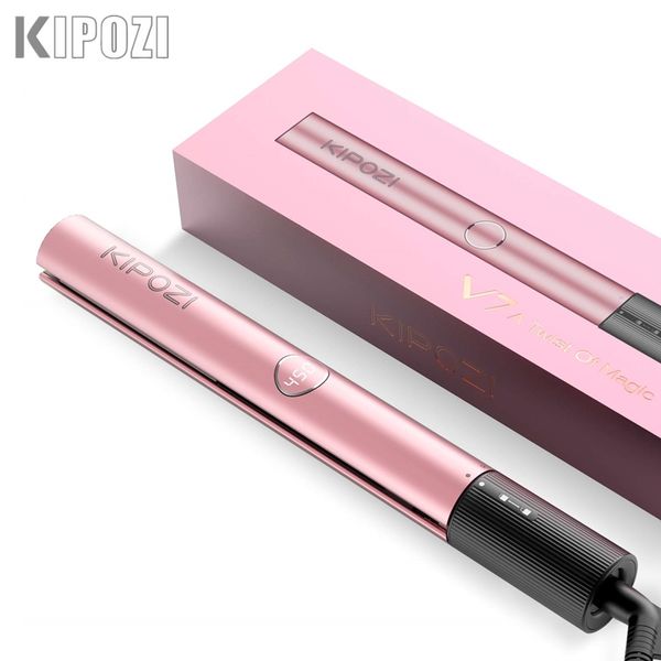 Kipozi Professional Strihthtener Nano Titanium Instantâneo Aquecimento Aquecimento 2 em 1 Curling Ferro Ferramenta com display LCD