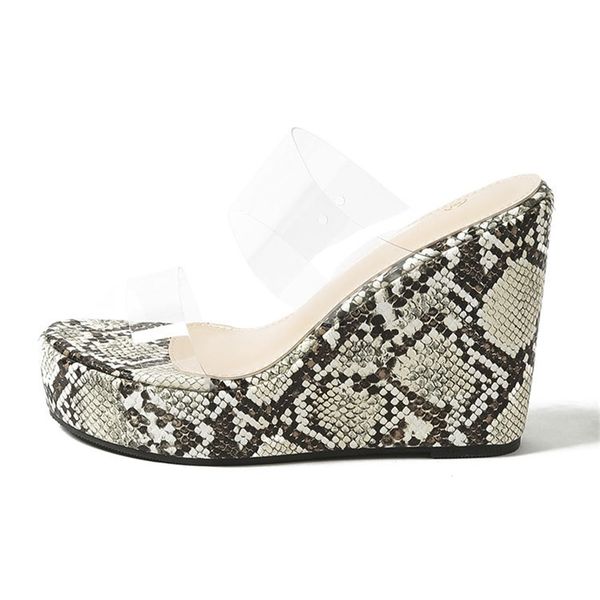 

sandals summer shoes fashion transparent thick platform slope with waterproof wedge female ladies slipper 5oie, Black