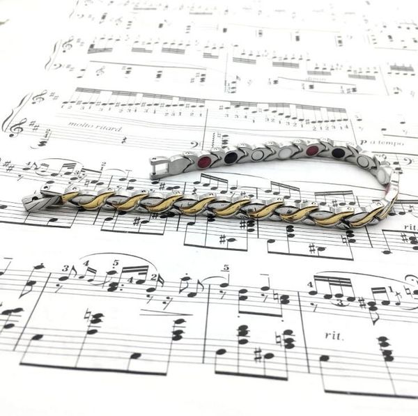 

charm bracelets health magnetic bracelet for womens magnet germanium care hand chain, Golden;silver