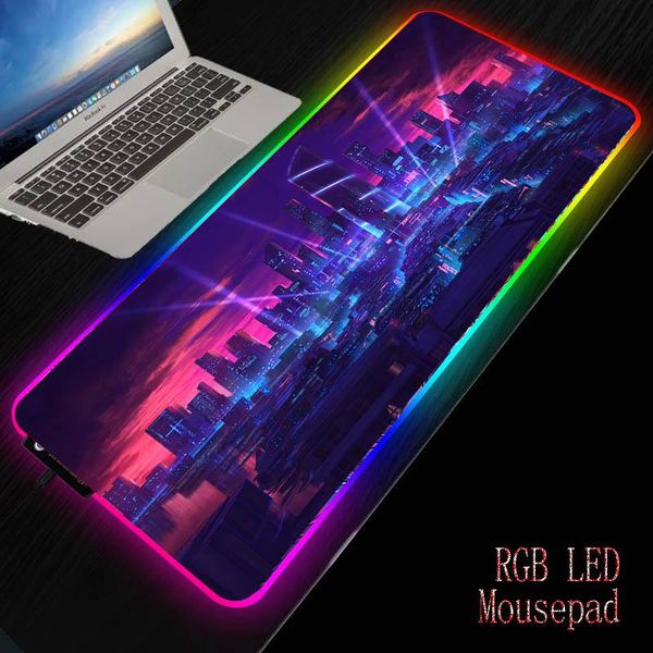 

mouse pads & wrist rests mrg cityscape night large size gaming pad anti-slip natural rubber pc computer gamer mousepad desk mat locking edge