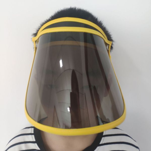 

summer children anti-fog hat sun hats full face screen anti-fog transparent empty hat sun visor hat outdoor reusable shield, Blue;gray