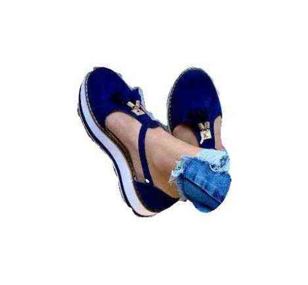 

large women's shoes 2022 summer tassel fashion thick soled sandals retro round head versatile women's sandals, Black