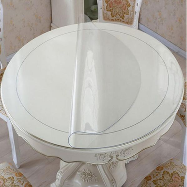 

tablecloth round transparent soft glass table mat waterproof oilproof pvc crystal plate living room home decor cloth cover