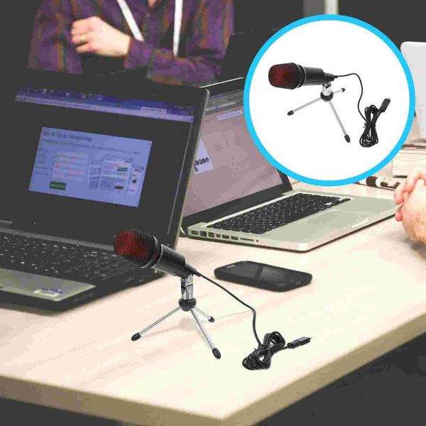 

microphones 1 set computer gaming condenser microphone tableusb (black)