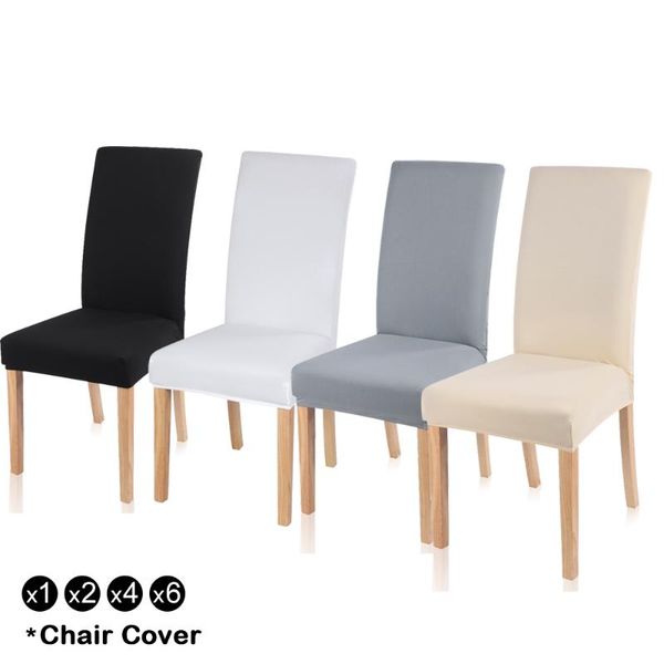 

chair covers 1/2/4/6pcs solid cover spandex stretch elastic slipcovers for kitchen dining room wedding banquet el