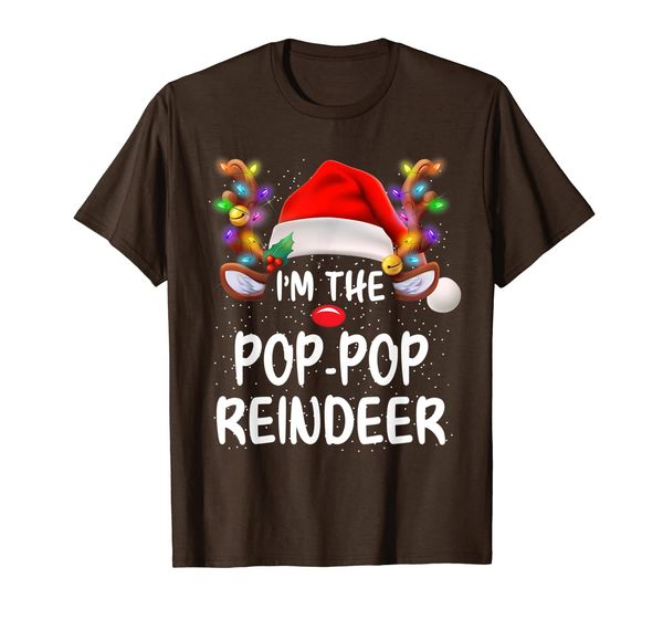 

i'm the pop-pop reindeer matching family xmas funny gift t-shirt, White;black