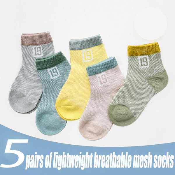 

5pairs/lot baby girls boys socks spring summers infant toddler cotton mesh breathable scoks, Pink;yellow
