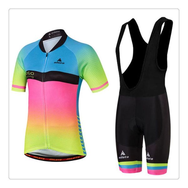 

racing sets cycling mtb jersey mountain road uniforms sports team bicicleta bib shorts gel pad fashion clothes rushed, Black;blue