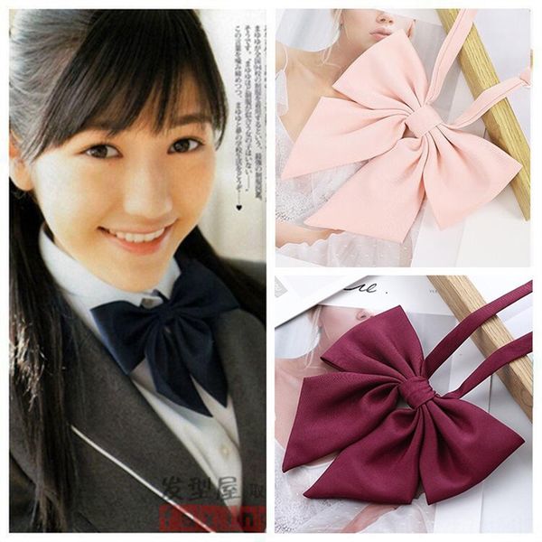 

lpsp jk student uniform solid cloth cotton clothmatte 16cm bow ties pinnacle diagonal flat angle bow tie multi color imitation fabric cotto, Black;gray