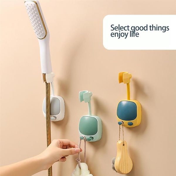 

toothbrush holders shower head holder 360 degree adjustable rotatable arm bracket wall-mounted bathroom accessory set