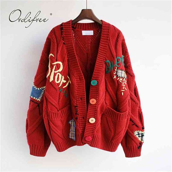 

autumn winter christmas jumpers women knitted cardigan loose casual outwear coats warm thick sweater 210513, White;black