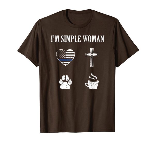 

I'm A Simple Woman Funny Gift Love Police Christ Dogs Coffee T-Shirt, Mainly pictures