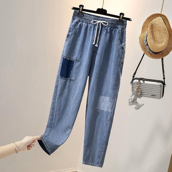 

women's jeans jvcake oversized female plus size 4xl harem women, Blue
