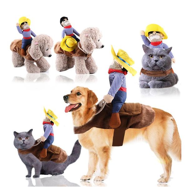 

dog apparel party halloween holiday decoration pet small cat clothes cowboy rider style suit horse riding outfit