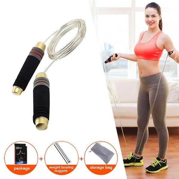 

jump ropes student crossfit rope skip speed weighted with extra cable ball bearings anti-slip handle