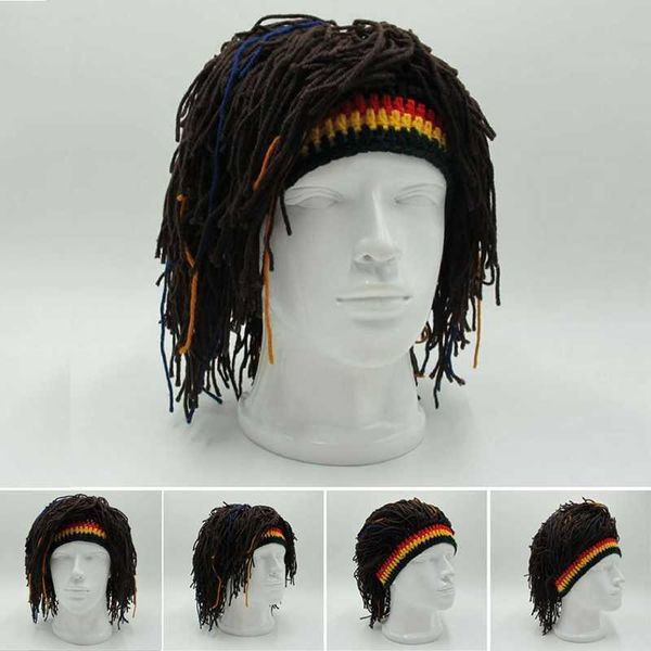 

reggae dreadlocks jamaican knitted beani wig braid party s rasta hair hat