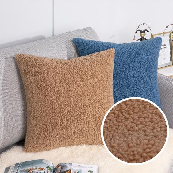 

cushion/decorative pillow lambswool cushion cover dribble soft case and warm pillowcase for sofa decorative pillows solid color lumbar