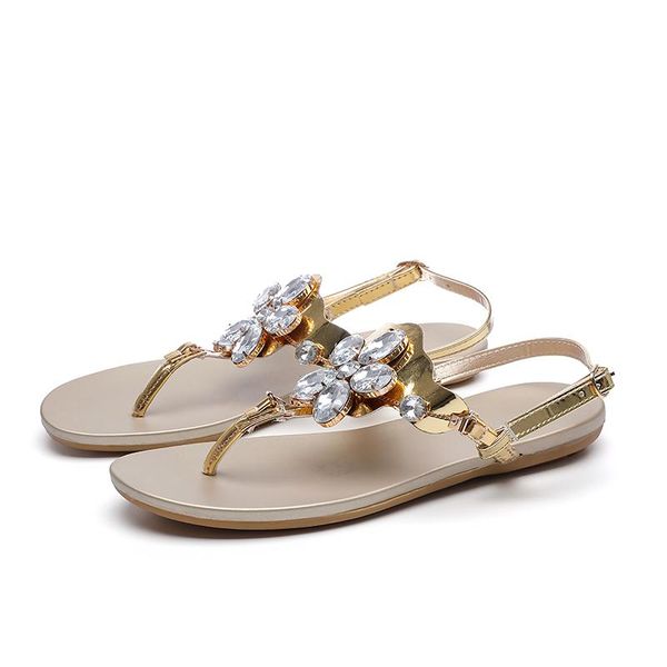 

sandals summer flat gladiator for shoes women sandal platform bohemian beaded flip flops, Black