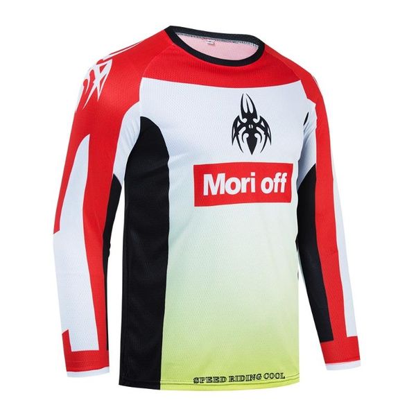 

mtb bmx racing gear long sleeve cycling jersey men motocross dirt bike riding quick dry cycle downhill clothes jackets, Black;red