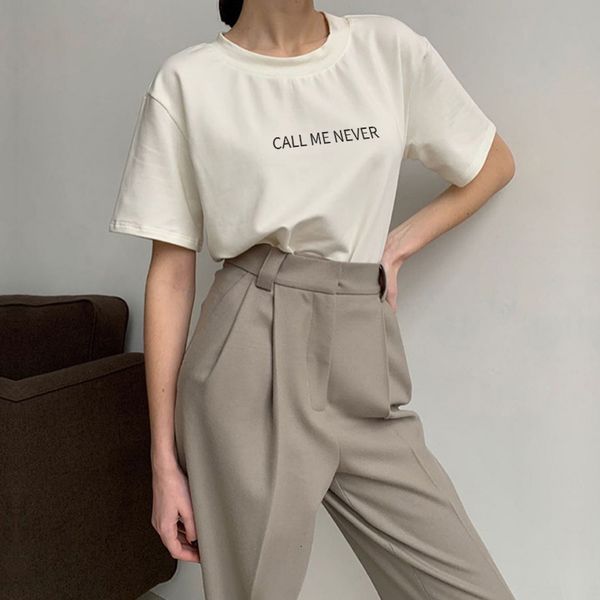 

women's t-shirt woman tshirts letter print short sleeve women oversized t-shirt white casual female simple summer korean clothes t