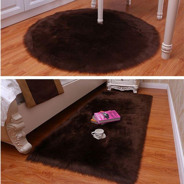 

carpets 875a artificial wool rug hairy carpet bedroom bedside rectangular floor mat thickened