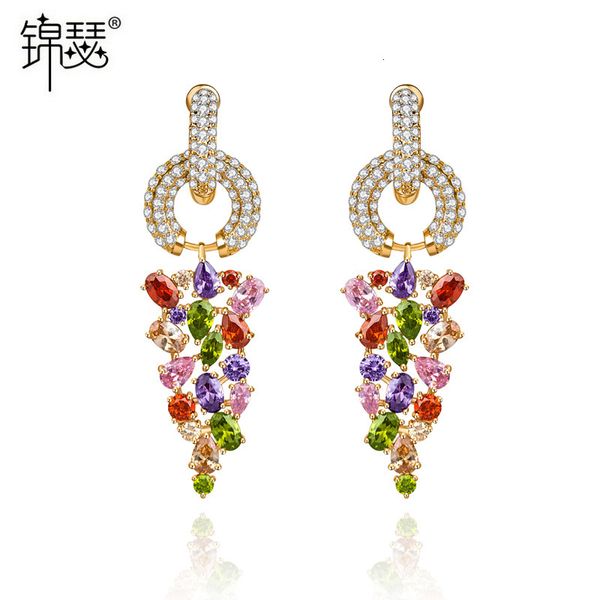 

jewelry charm stud aaa zircon earrings in late autumn, Golden