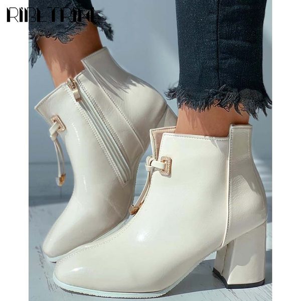 

boots candy color lady zipper fashion ins autumn shoes pointed toe ankle women casual stylish boots, Black