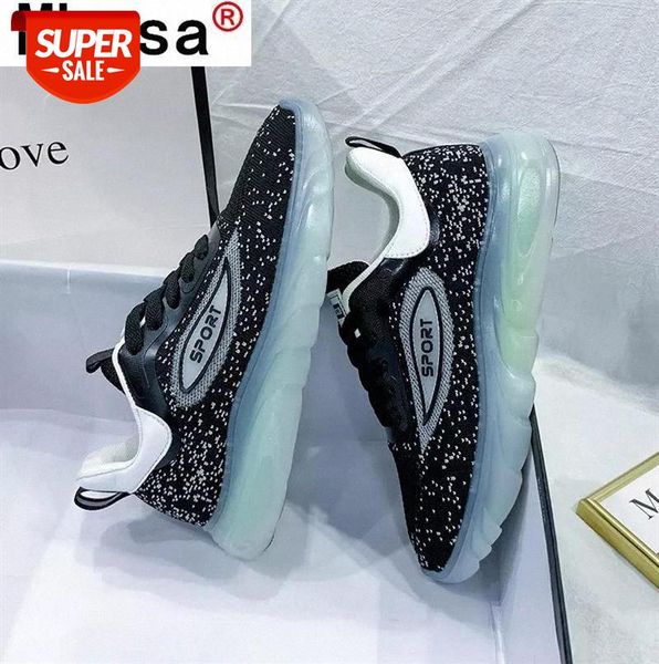 

spring women shoes sneakers fashion 2021 casual chunky thick-soled flying knit luminous comfortable #lv9d