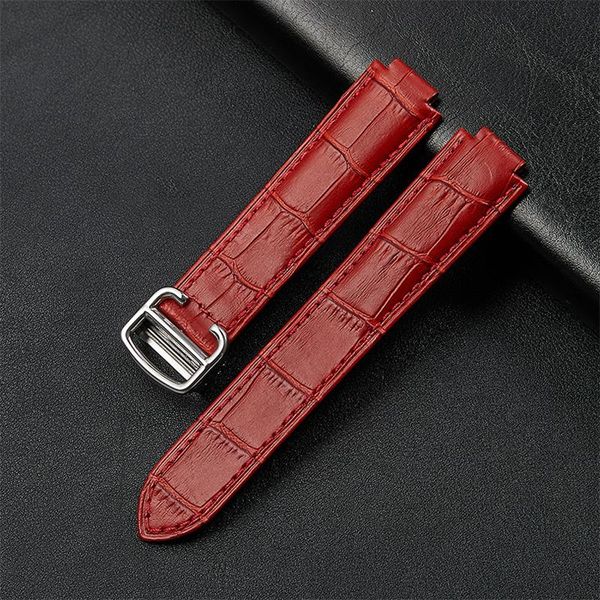 

watch bands convex interface band bracelet strap deployant clasp buckle watchband 14 16 18 20 22 mm, Black;brown