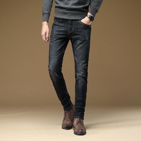 

arrivals men's fashion jeans causal washed trousers slim straight denim pants, Blue