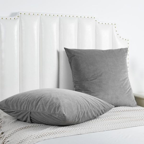 

pillow case decorative corduroy euro throw covers 2 pack 26x26 inches / 66x66 cm