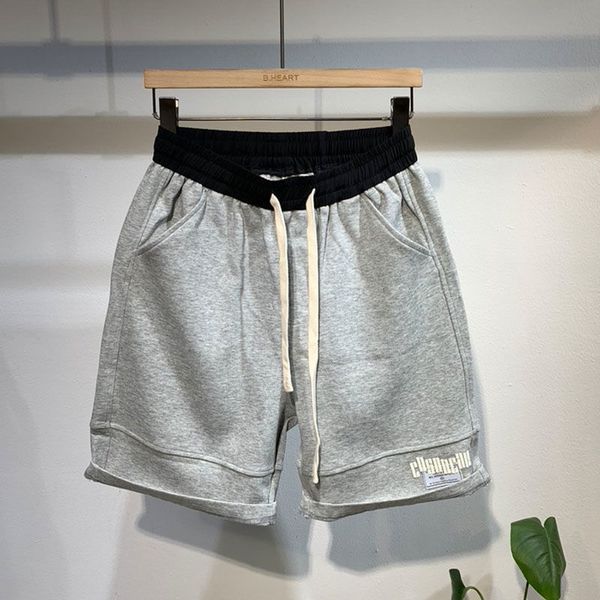 

crosin casual shorts men's fashion summer trend loose spirit boys' pants wear color matching elastic waist sho, White;black