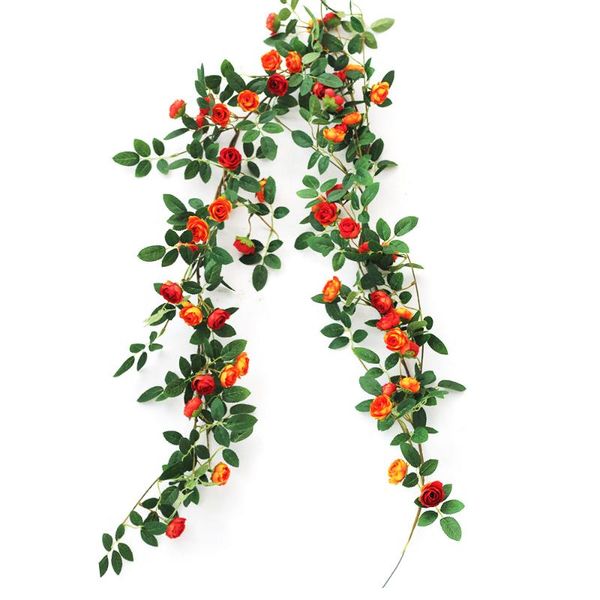 

decorative flowers & wreaths artificial rose silk ivy diy vine home office party wedding wall garland hanging for decor plants