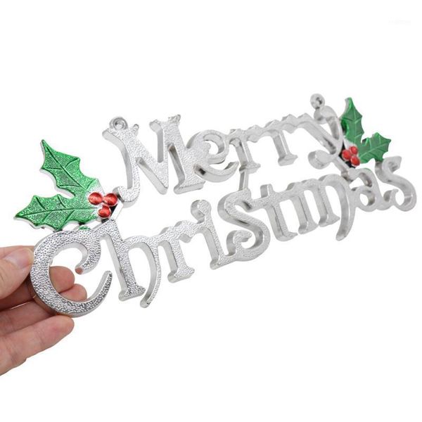 

christmas decorations 1pcs merry plastic gold&silver letter pendant ornament xmas tree ornaments home party decoration