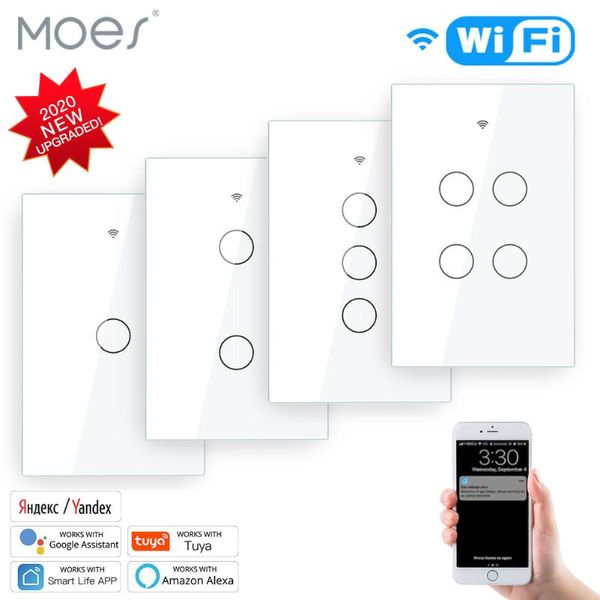 

smart home control glass panel switch life/tuya app multi-control association, voice with alexa,google home,1/2/3/4 gang