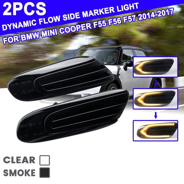 

bulbs 1 pair dynamic side lamp led flowing marker lights turn signal light 12v panel for mini cooper f55 f56 f57