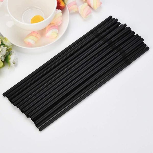 

drinking straws 100pcs 240mm black long flexible wedding party supplies plastic kitchen accessories
