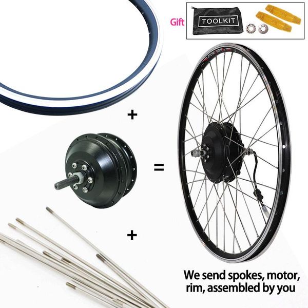 Ruota a motore per bicicletta elettrica 36V 250W 350W 500W Kit Ebike 20-29 pollici Mozzo anteriore/posteriore Bulk E Bike Velo Electrique