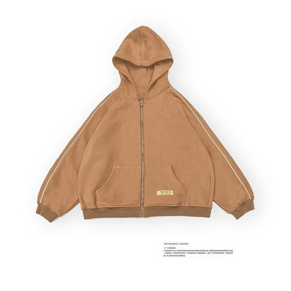

men's jackets nanxia qiaozhuang 2021 spring hooded sweater style loose street ins brand japanese college wind jacket male, Black;brown