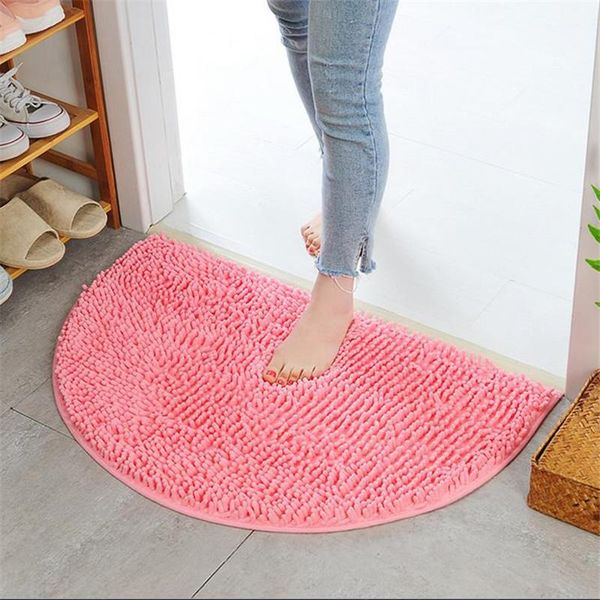 

carpet anti-slip dirt obstacle d-shaped semicircle half moon floor door mat machine washable rubber back bathroom bedroom bath mats