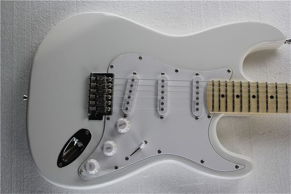 

st electric guitar white color rosewood fingerboard white pickguard guitarar