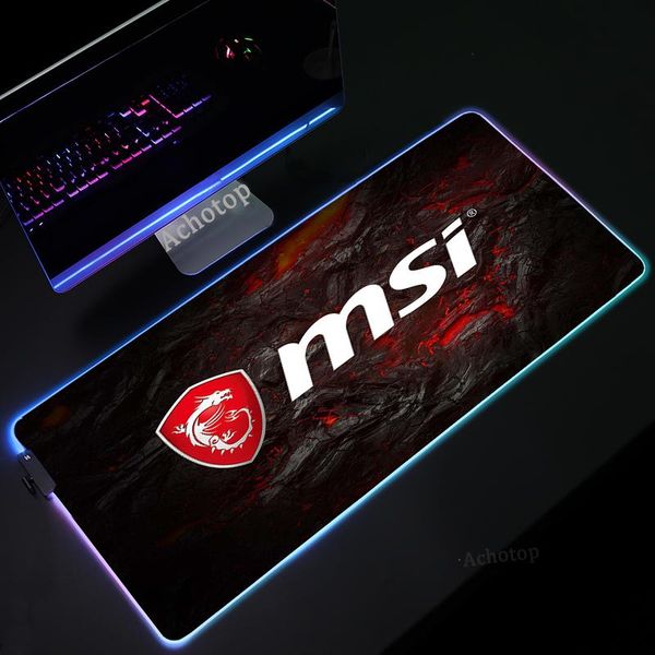 

mouse pads & wrist rests msi gaming pad large anime mousepad rgb computer mousepads gamer led backlit mat keyboard desk diy custom xl