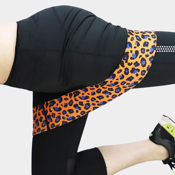 

leopard print hip resistance band latex loops booty leg elastic bands for men women legs thigh workout squat exercise