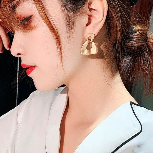 

dangle & chandelier vintage gold color earrings for women boho unusual geometric simple metal drop kolczyki jewelry party gift, Silver