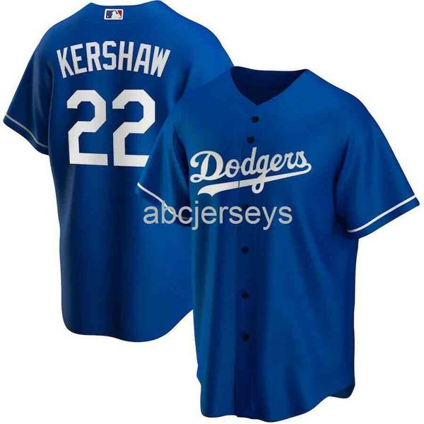 

stitched custom clayton kershaw #22 royal baseball jersey xs-6xl, Black