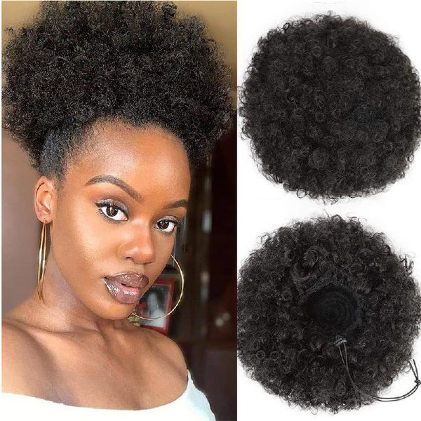 

sale explosive bag afro puff wig hair high temperature filament, Black;brown